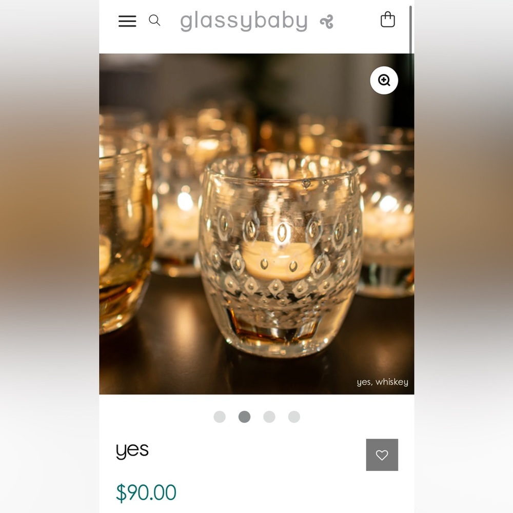 Elegant Glassybaby “yes” Candle Holder